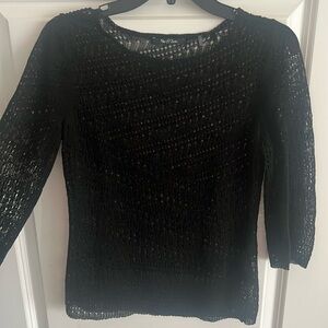 NIC+ZOE Black Mesh sweater.
